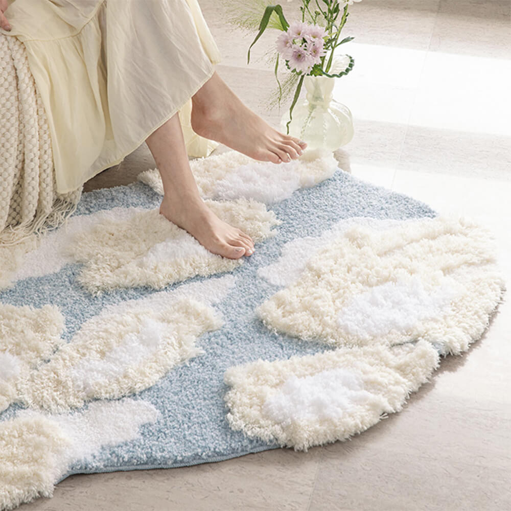 Soft and Luxurious Cloud-Shaped Faux Cashmere Rug - Ultra Plush and Cozy