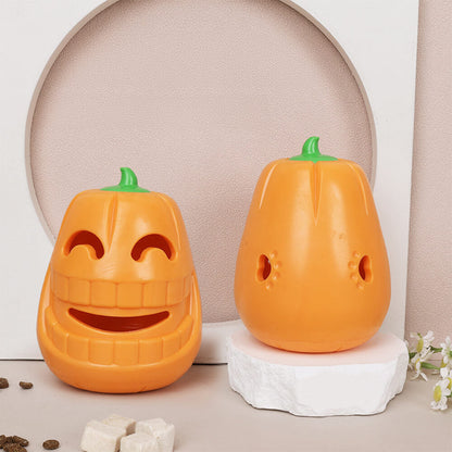 Pumpkin Dog Treat Dispensing Toy Interactive Chew Toy